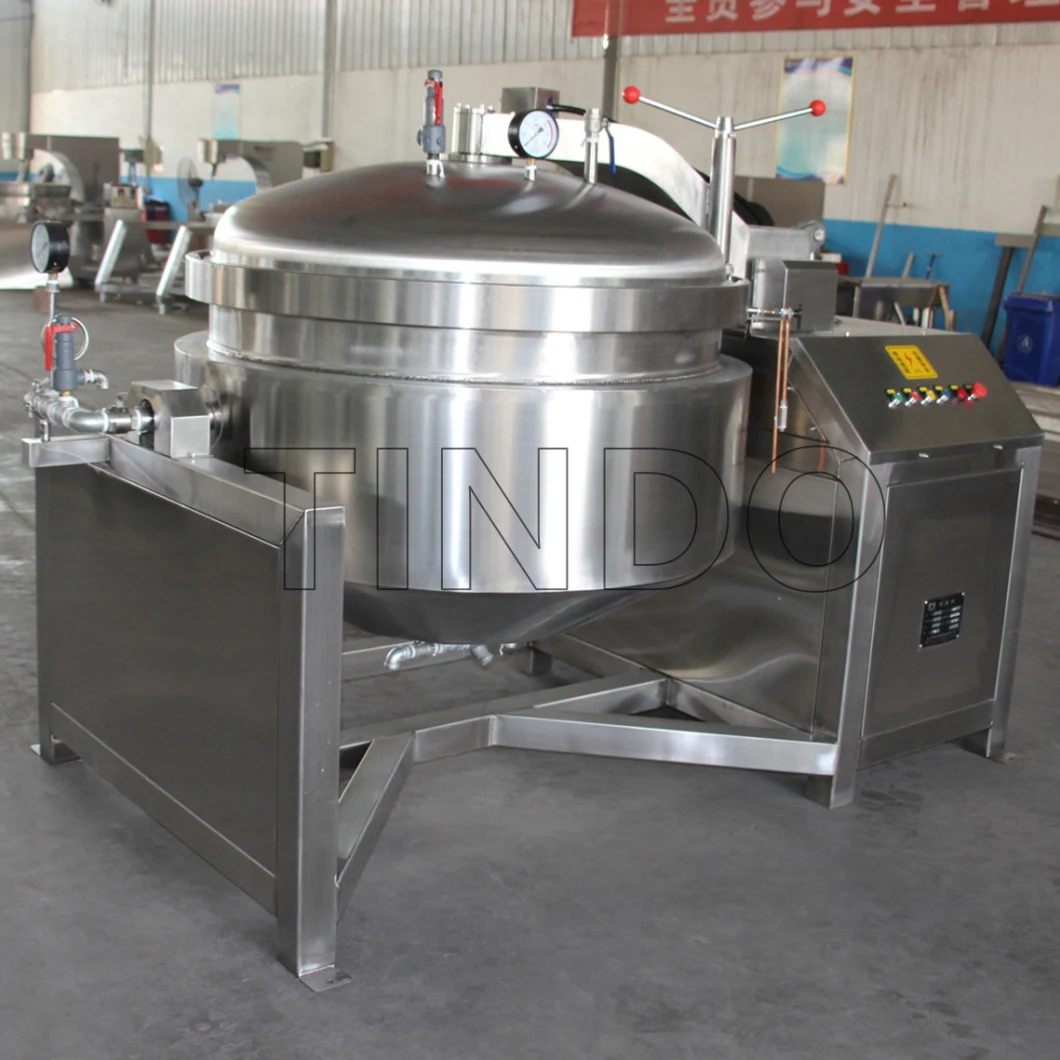 High Viscosity Food Process Pressure Cooker Machine LPG Heating Auto Control Pressure Pot for Bone Soup