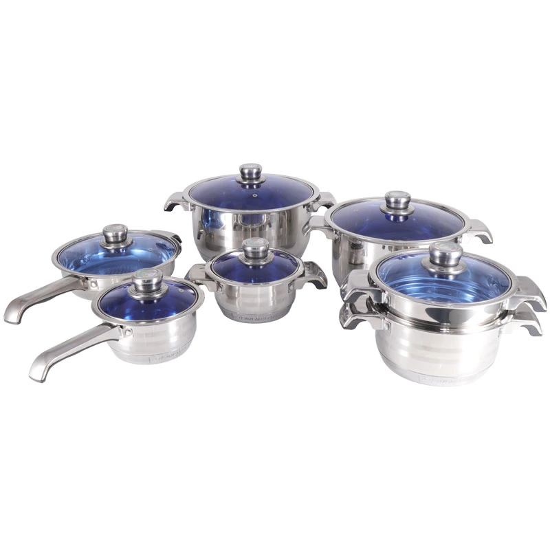 Thicken Cookware Set with Thermometer Stainless Steel Cookware Set with Steam Pot