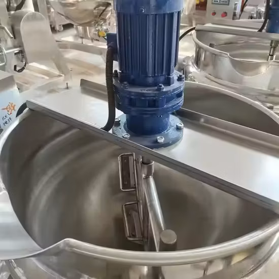 Panela de aço inoxidável inclinável a vapor industrial automática planetária com misturador