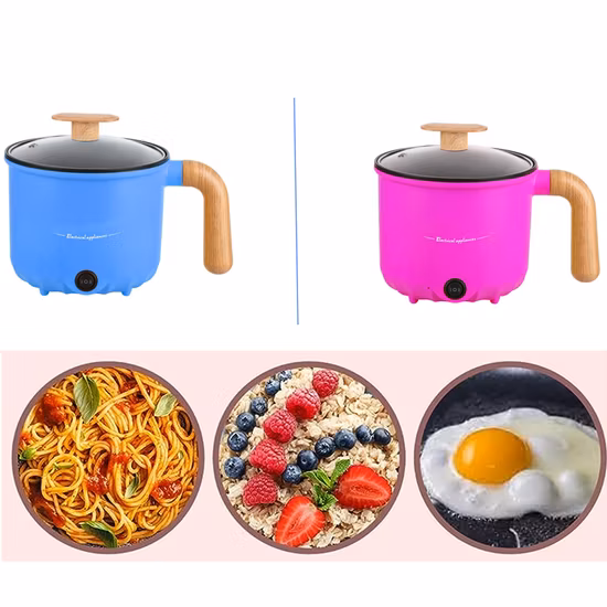 Eletrodomésticos Panela Elétrica Inteligente 1,5L para Macarrão Sopa Ramen Multi Mini Portátil Panela Elétrica Quente