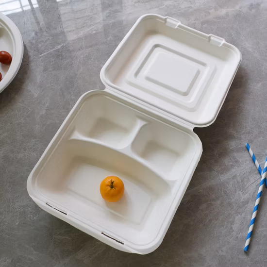 Louça de bagaço de cana-de-açúcar biodegradável, compostável, descartável e ecológica